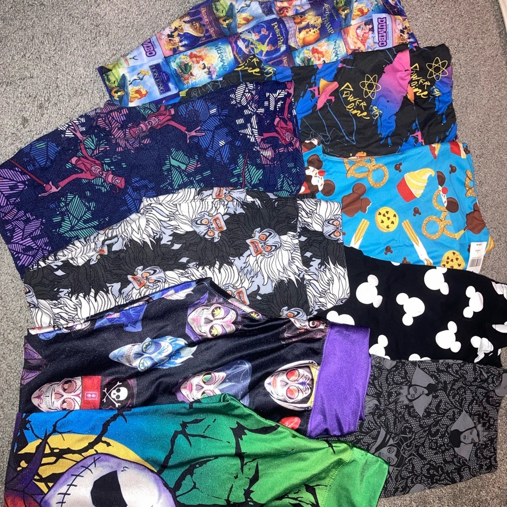 Lot of Disney leggings sz L EUC and NWT